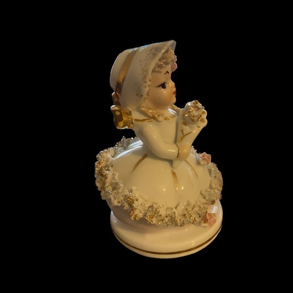 Vintage Lefton June Bride China with Spaghetti Ruffle and Gold Wings - Picture 4 of 5